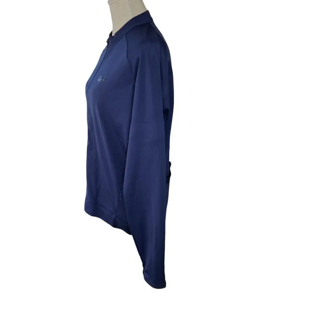 Rapha Men's Long Sleeve Core Micro Fleece Lined Jersey Full Zip Navy Blue Sz XL